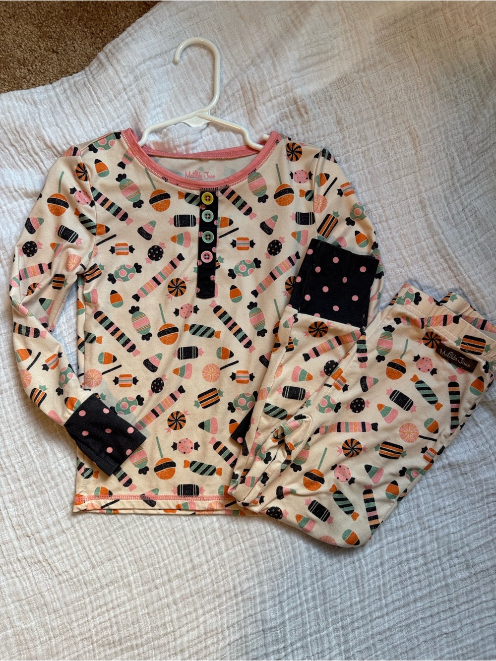 Matilda Jane Cream Candy-Print Kids Pajama Set 4T